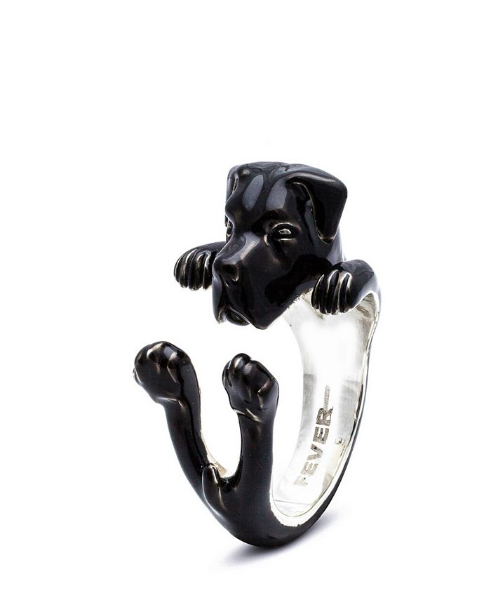 Dog Fever Cane Corso Hug Ring in Sterling Silver and Enamel - Macy's