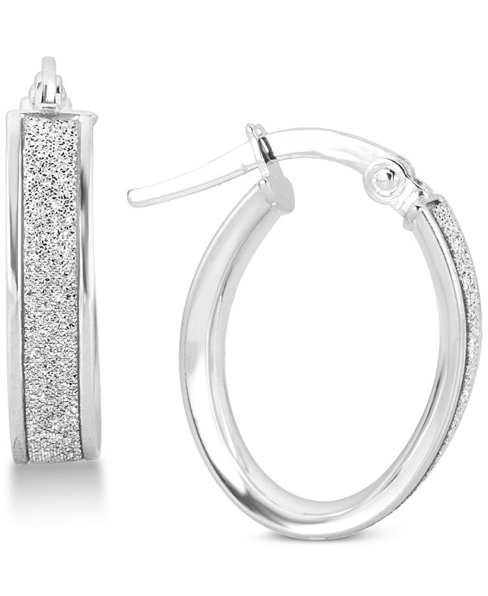 Macy's 14k white hot sale gold hoop earrings