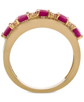 Sapphire (2-7/8 ct. t.w.) & Diamond (1/3 ct. t.w.) Ring in 14k White Gold (Also in Emerald, Tanzanite and Ruby)