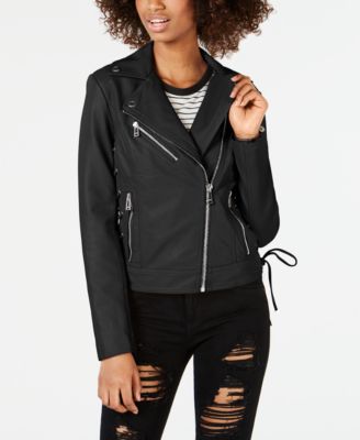 black guess leather jacket