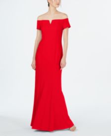 Notched Off-The-Shoulder Gown