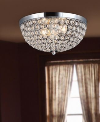 Elegant Designs 2 Light Elipse Crystal Flush Mount Ceiling Light