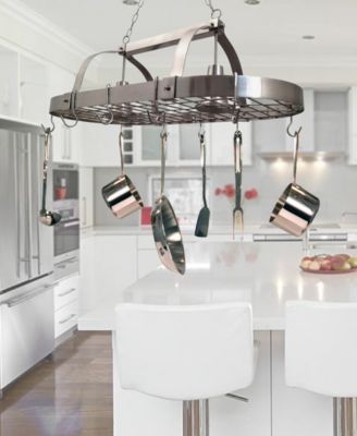 All The Rages Elegant Designs 2 Light Kitchen Pot Rack with Downlights