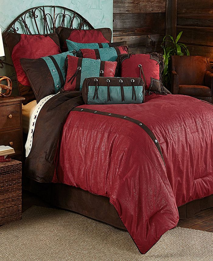 HiEnd Accents Cheyenne Comforter Set, Twin Red Macy's