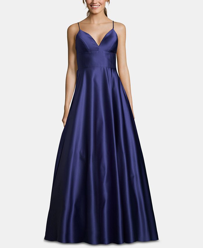 Betsy & adam on sale satin evening gown