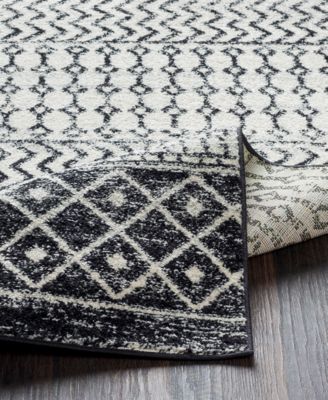 Elaziz ELZ-2307 Black 2'7" x 7'6" Runner Area Rug