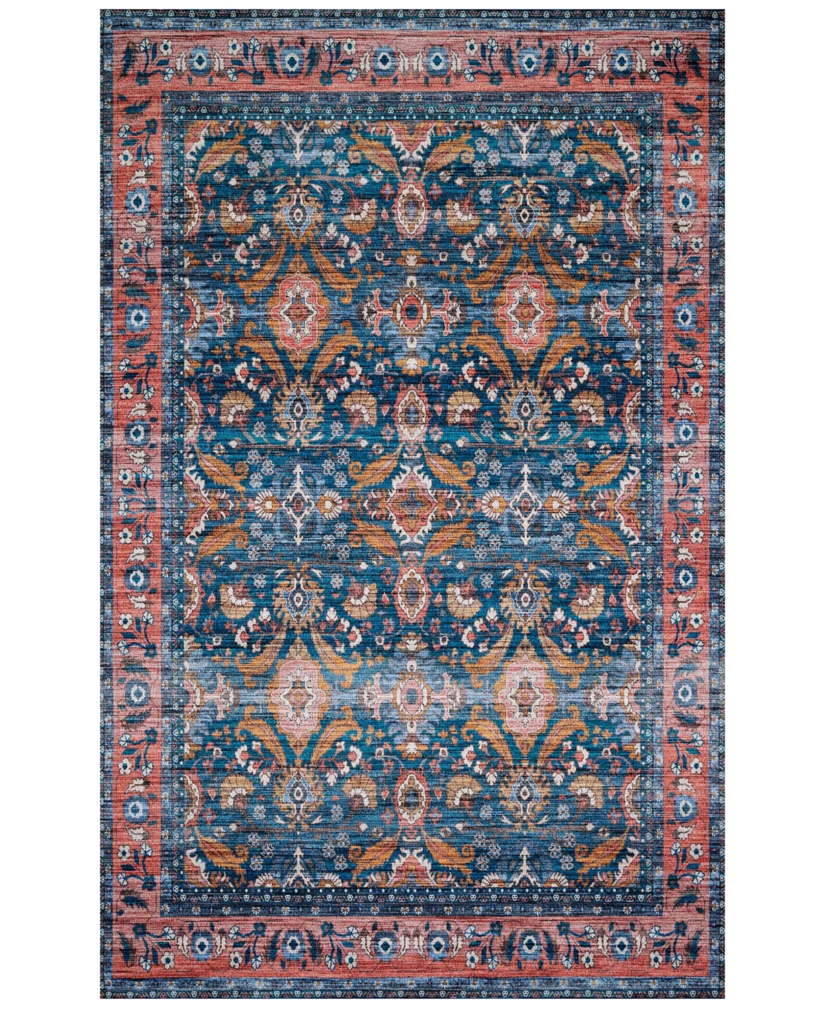 Justina Blakeney Cielo Cie-07 Ocean/Coral 5' x 7'6in Area Rug - Ocean/Coral