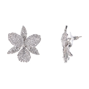 Nina Swarovski Pave Large Orchid Earring