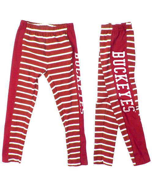 Wes Willy Ohio State Buckeyes Stripe Leggings Girls 4 16