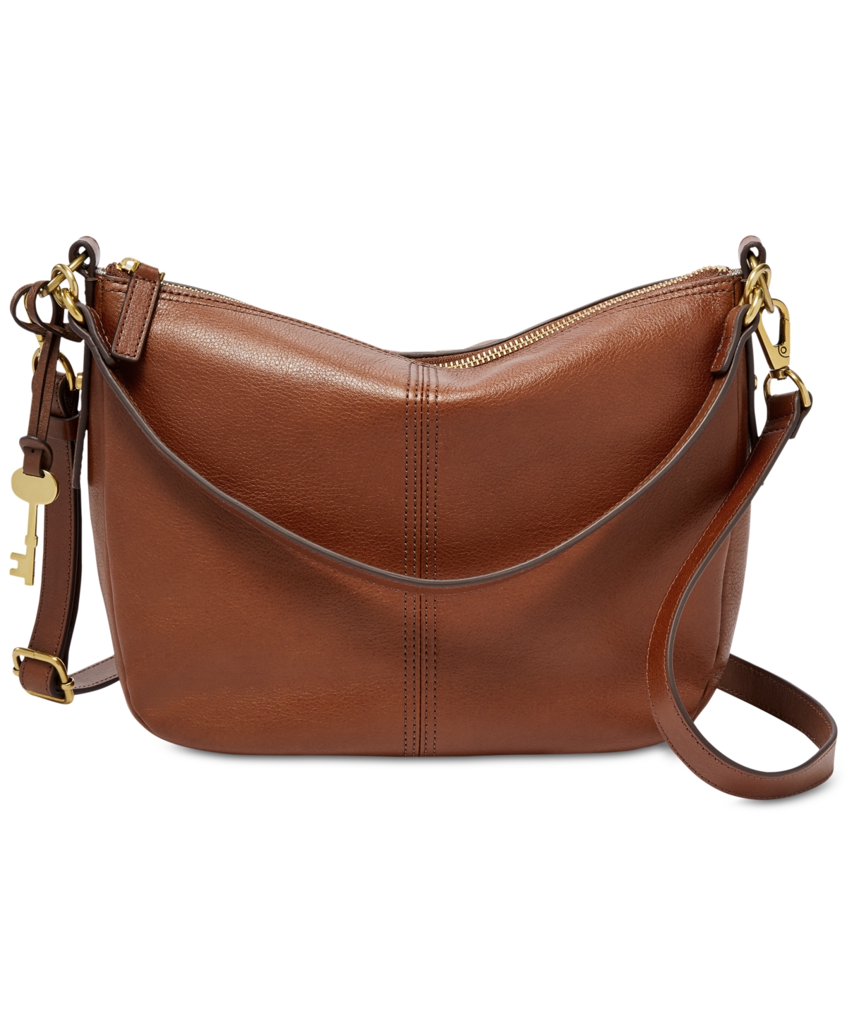 Fossil Jolie Leather Crossbody Bag In Brown,gold