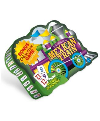 The Original Mexican Train Deluxe Double 12 Number Domino Set with Bonus Chickenfoot Game
