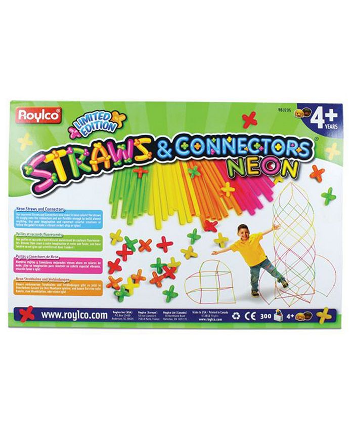 Roylco Straws and Connectors Neon 300 Piece Set Macy's