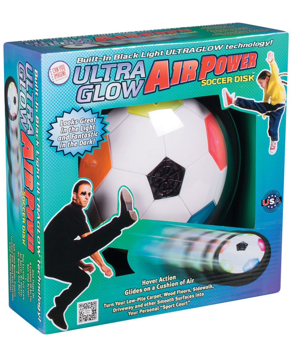 Shop Areyougame Toysmith Can You Imagine, Ultra Glow Air Power Soccer Disk In Multi