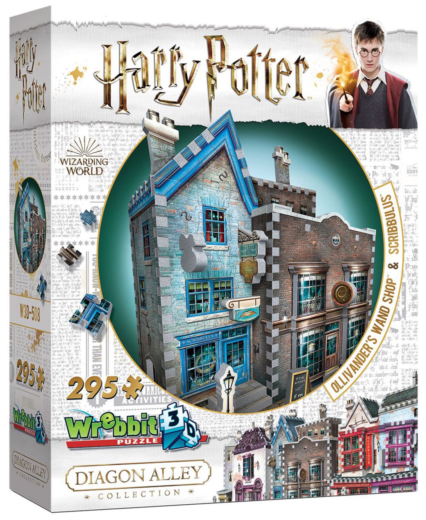Детский пазл Wrebbit Harry Potter Ollivander's Wand Shop and Scribbulus 295-Piece 3D Puzzle, от 12 лет — фото 8