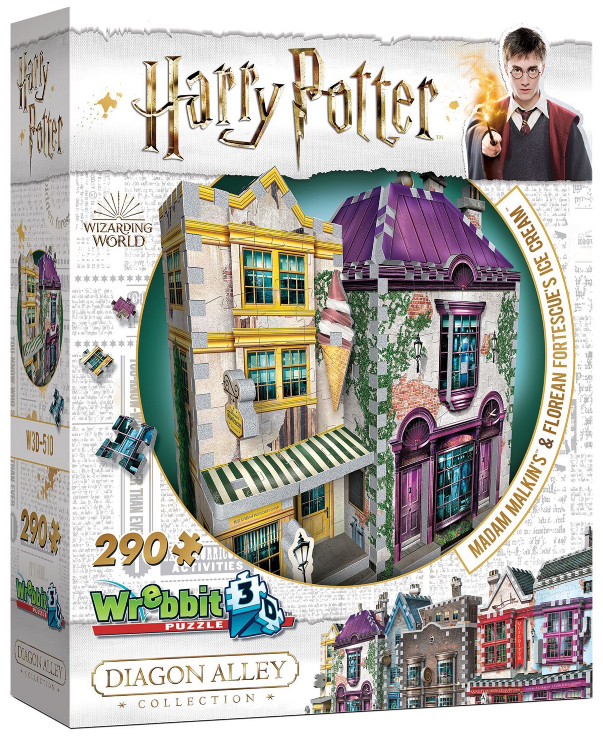 Wrebbit 3d Puzzles Madam Malkin's And Florean Fortescue's Ice Cream In Multi