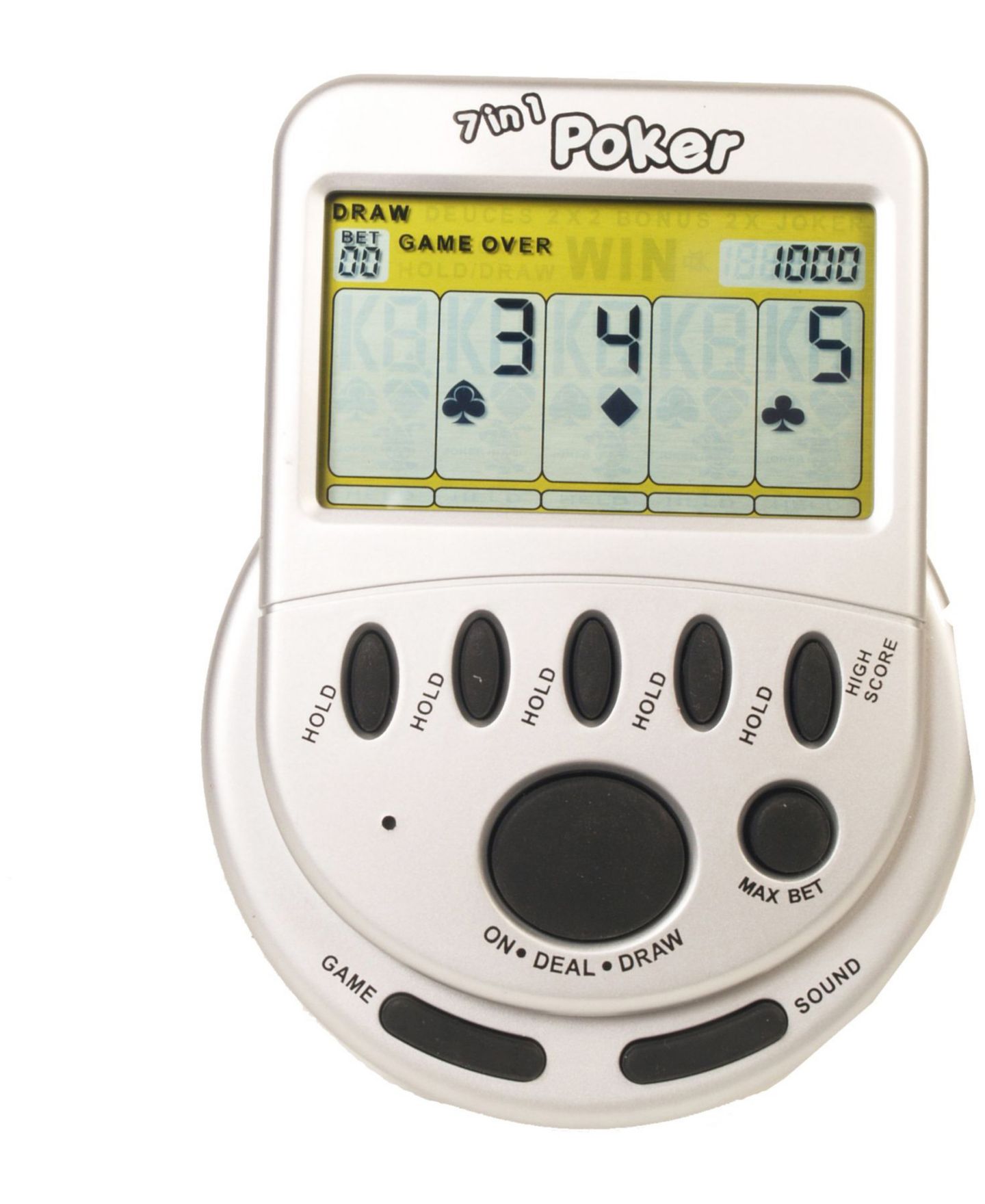 Детская игрушка John N. Hansen Co. Classic Mega Screen 7 in 1 Poker Handheld Game — фото 1