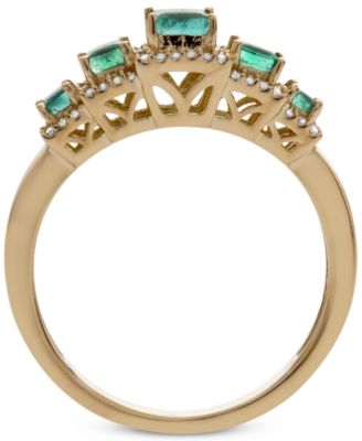 Sapphire (3/4 ct. t.w.) & Diamond (1/6 ct. t.w.) Ring in 14k Gold (Also Available in Ruby & Emerald)