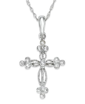 image of Diamond Accent Pendant Necklace in 14k White Gold