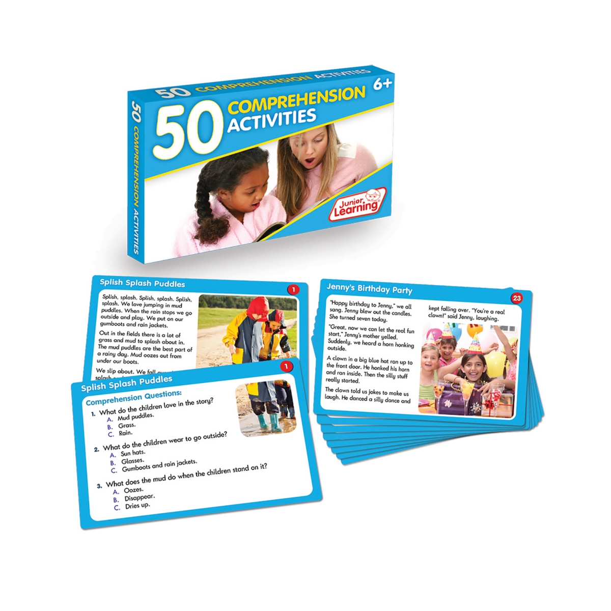 Junior Learning Kids' 50 Comprehension Activities Learning Set In Multi