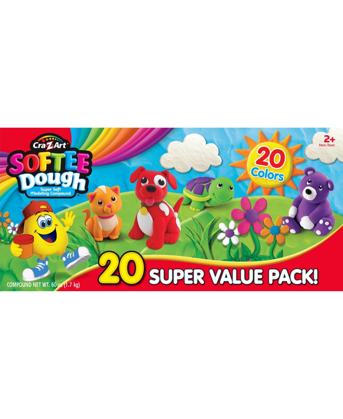 Cra Z Art Softee Dough Super Soft Modeling Compound Super Value 20 Pack - Multi