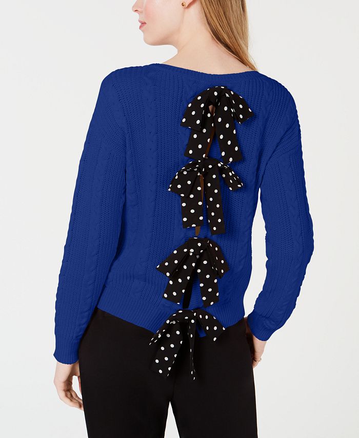Maison Jules Cable Knit Bow Back Sweater Created for Macy s Macy s