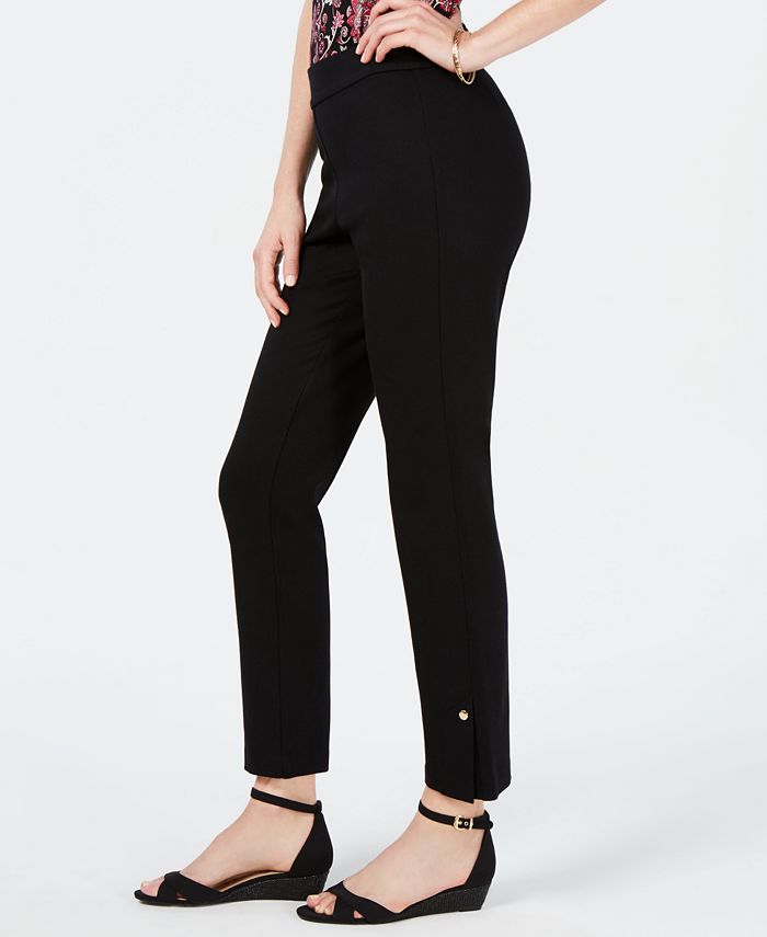 JM Collection Snap-Hem Slim-Leg Pants, Created for Macy's - Macy's