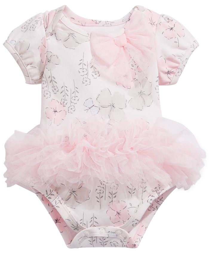 First Impressions Baby Girls Floral-Print Tutu Bodysuit, Created for ...