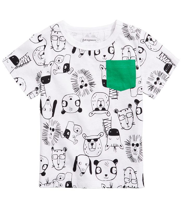 First Impressions Toddler Boys Animal-Print Pocket T-Shirt, Created for ...