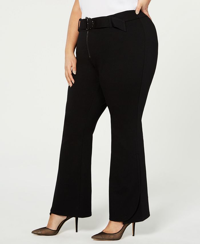 INC International Concepts I.N.C. Plus Size Belted Ponte Bootcut Pants ...