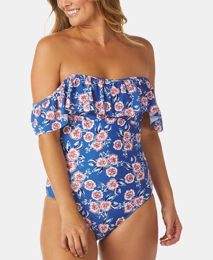 Macy's off the shoulder swimsuit sales