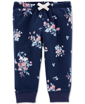 Carter's - Baby Girls Floral-Print Cotton Jogger Pants