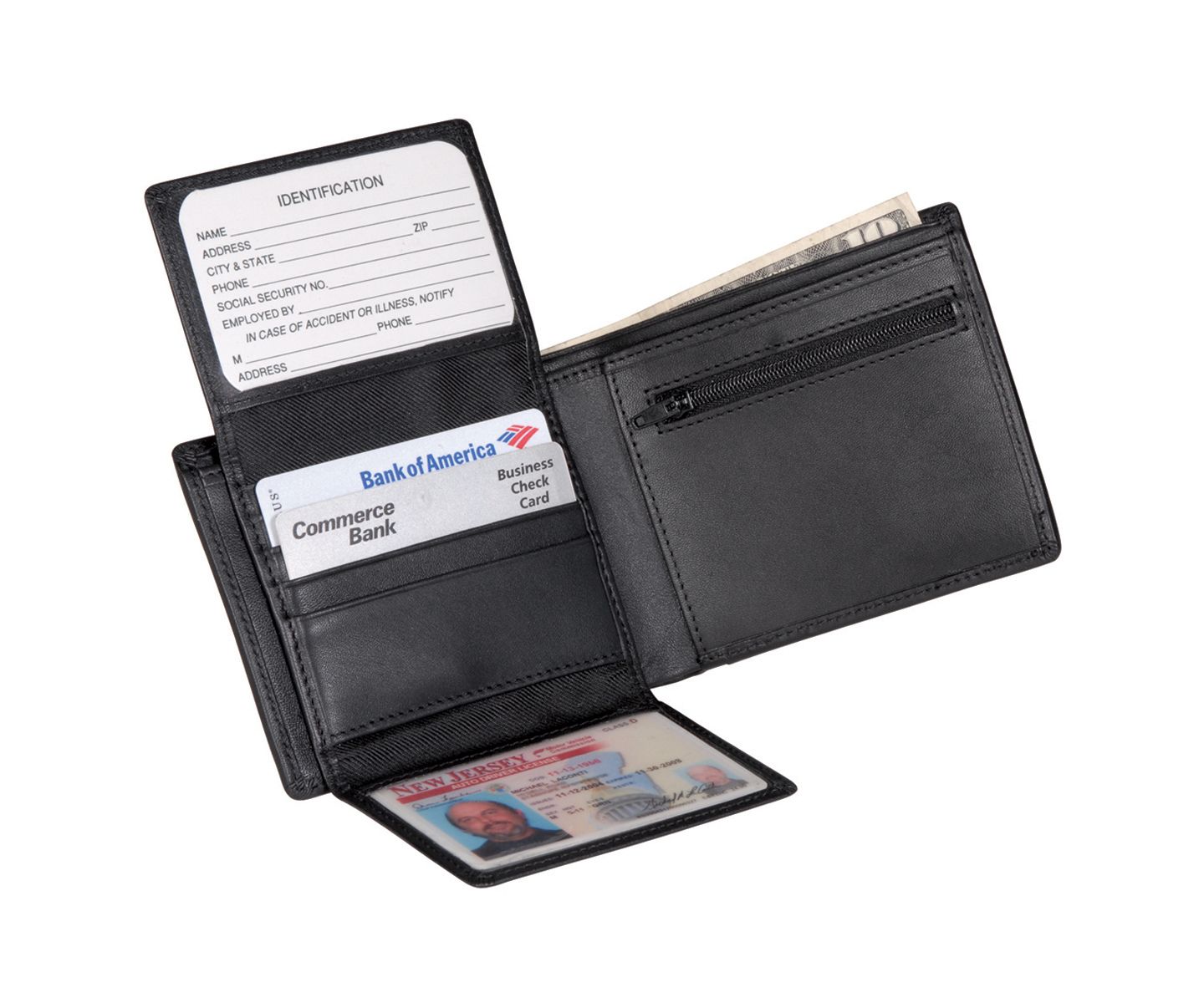 Мужской кошелёк ROYCE New York Bifold Wallet with Zippered Coin Slot, цвет: Коричневый — фото 3