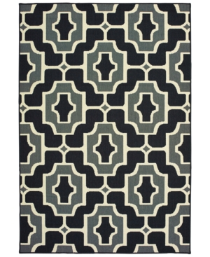 Oriental Weavers Marina 1491Z Black/Gray 1'9in x 3'9in Indoor/Outdoor Area Rug