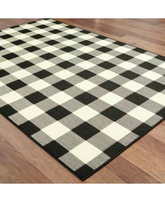 Marina 1932K Black/Ivory 5'3" x 7'6" Indoor/Outdoor Area Rug
