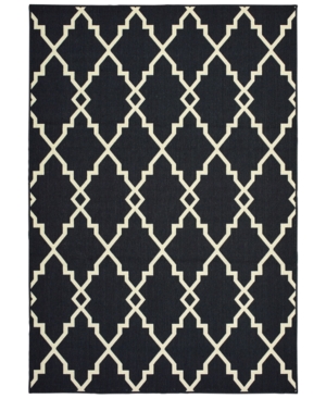 Oriental Weavers Marina 7763K Black/Ivory 7'10in x 10'10in Indoor/Outdoor Area Rug