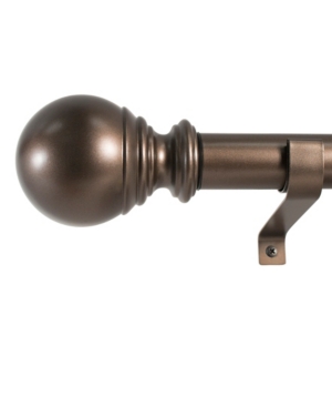 Decopolitan 1" Diameter Ball Telescoping Drapery Rod Set 72-144" Bronze