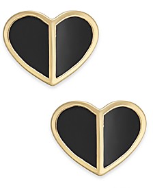  Gold-Tone Heart Stud Earrings 