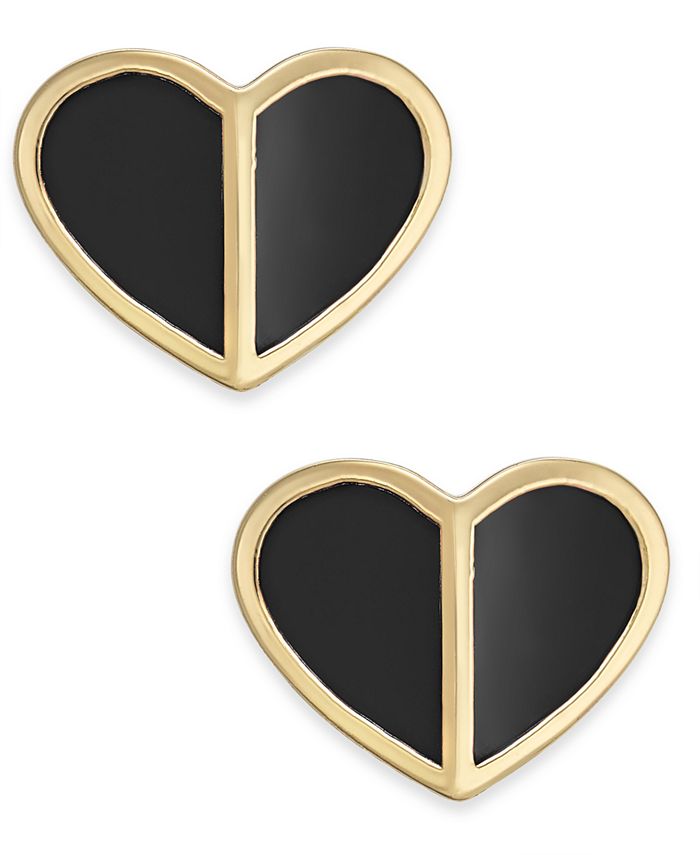 Kate spade shop black heart earrings