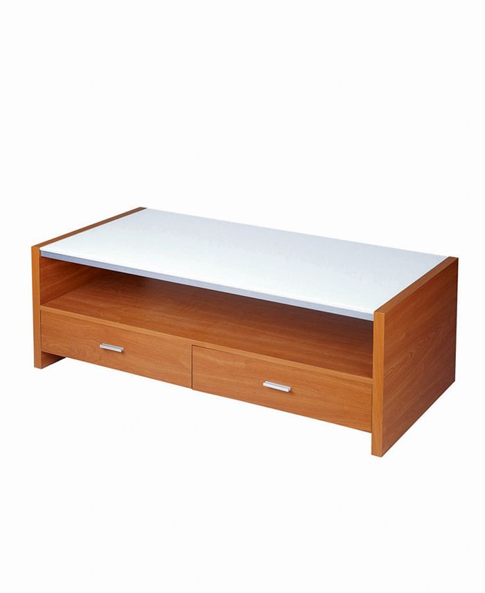 New Spec Inc Coffee Table with Tempered Glass and MDF Board Macy's