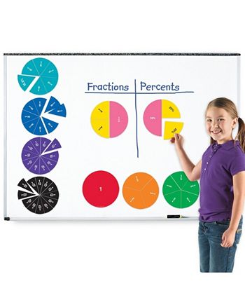 Learning Resources Magnetic Fraction Circles - Double-Sided Math Manipulatives For Whiteboards