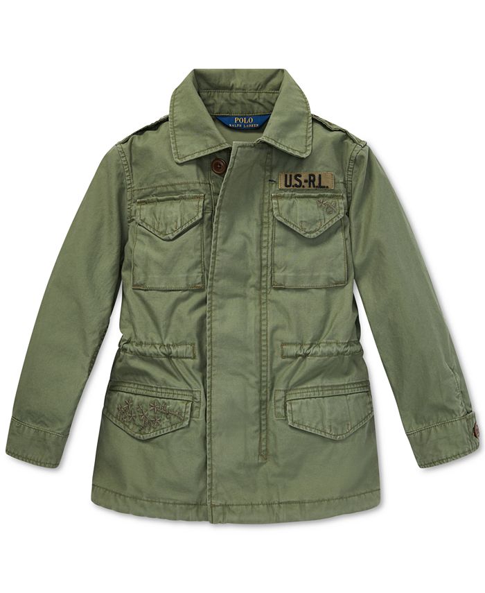 Polo Ralph Lauren Big Girls Twill Military-Inspired Cotton Jacket - Macy's