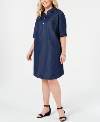 cotton shirt dress plus size