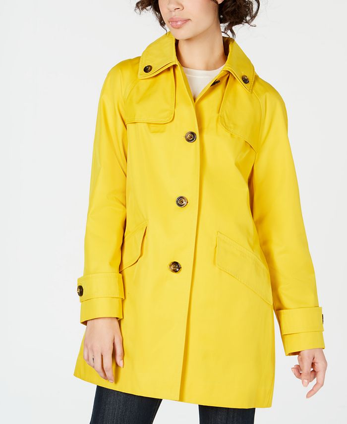 London Fog Petite Hooded Raincoat - Macy's