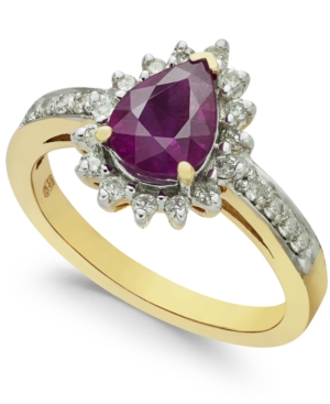 image of Ruby (1-3/8 ct. t.w.) & Diamond (1/3 ct. t.w.) Ring in 14k Gold