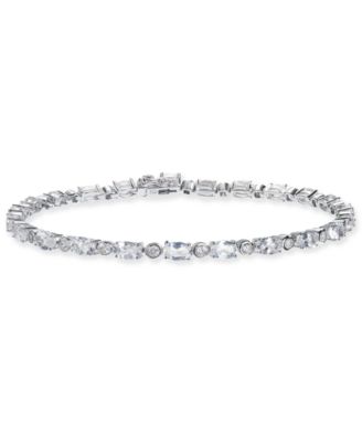 Macy's - Morganite (5-3/4 ct. t.w.) & White Topaz (7/8 ct. t.w.) Tennis Bracelet in Sterling Silver