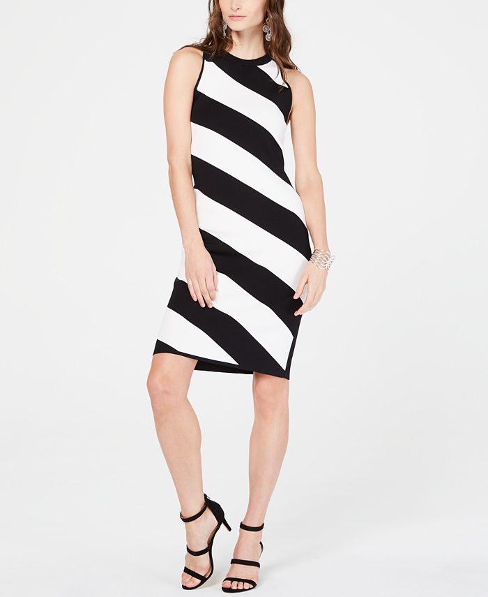 INC International Concepts I.N.C. Sleeveless Striped Sweater Dress