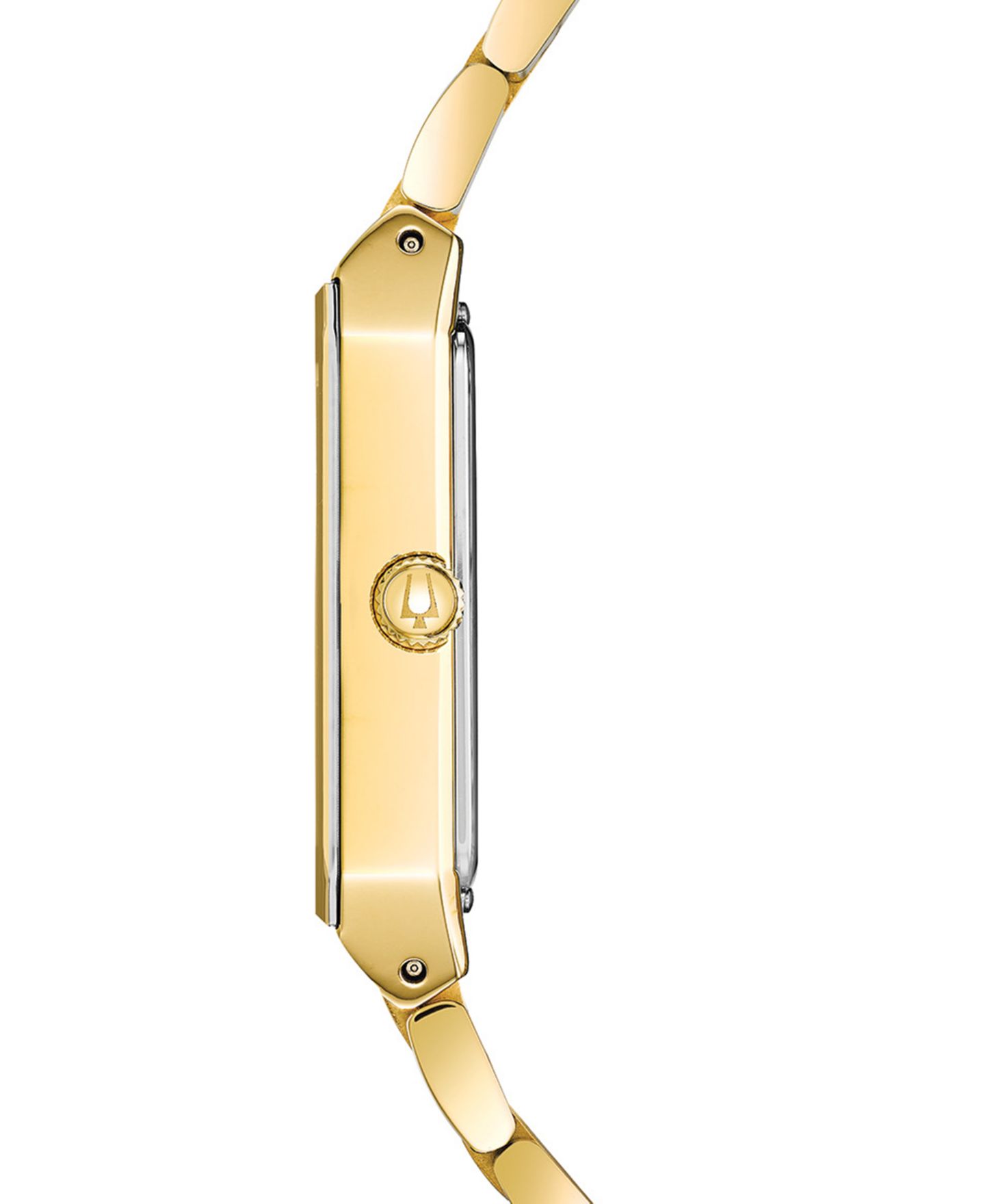 Мужские часы Bulova Futuro Diamond-Accent Gold-Tone Stainless Steel Bracelet Watch 30x45mm — фото 2