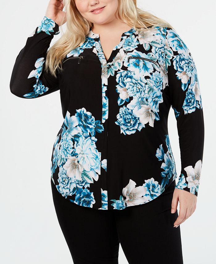 INC International Concepts INC Plus Size Zip-Pocket Top, Created for ...