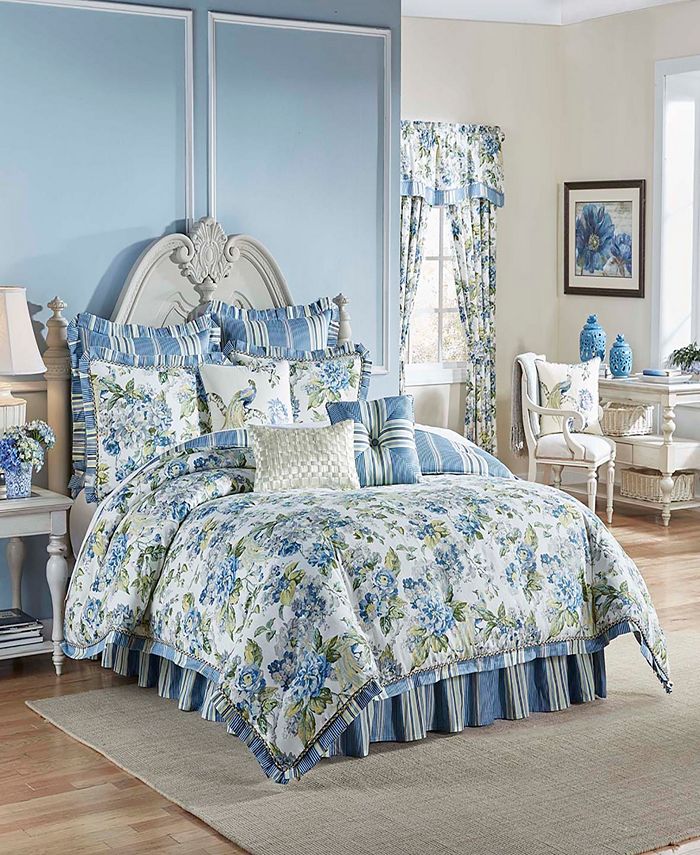 Savannah Home Waverly Floral Engagement 4 Piece Queen Comforter Set