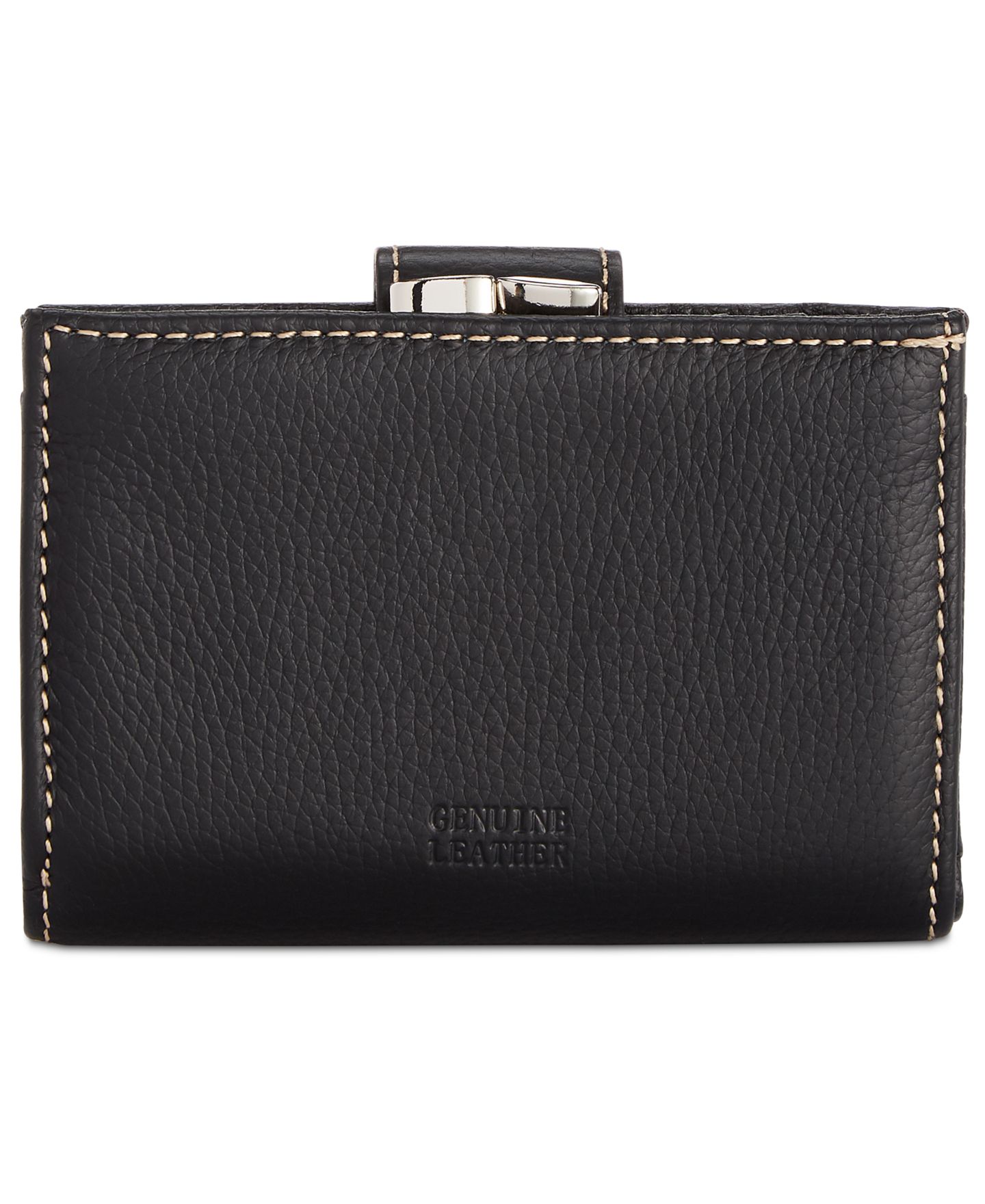 Женский кошелёк Giani Bernini Framed Indexer Leather Wallet, цвет: Чёрный / Серебряный — фото 7